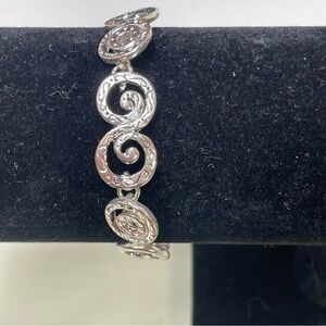 Elegant Silver Tone Swirl Bracelet